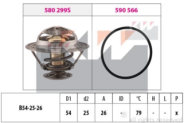 KW 580525 Thermostat, coolant 580525: Buy near me in Poland at 2407.PL - Good price!
