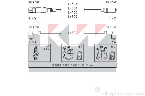 KW 360937 Przewody wysokiego napięcia, komplet 360937: Dobra cena w Polsce na 2407.PL - Kup Teraz!