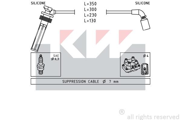 KW 358249 Ignition cable kit 358249: Buy near me in Poland at 2407.PL - Good price!