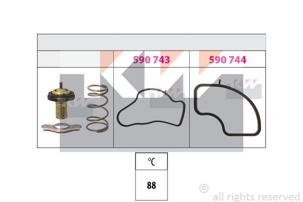 KW 580 986 Thermostat, coolant 580986: Buy near me in Poland at 2407.PL - Good price!