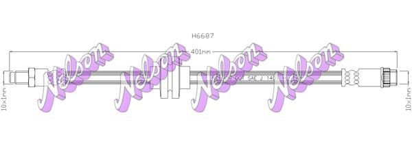 Kawe H6687 Brake Hose H6687: Buy near me in Poland at 2407.PL - Good price!