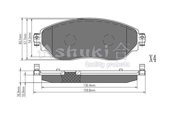 Ashuki N009-81 Brake Pad Set, disc brake N00981: Buy near me in Poland at 2407.PL - Good price!