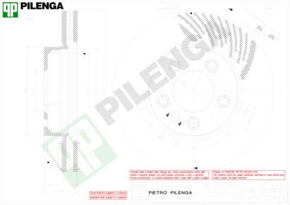 Pilenga V858R Тормозной диск передний вентилируемый V858R: Отличная цена - Купить в Польше на 2407.PL!