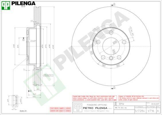 Pilenga V716 Диск гальмівний передній вентильований V716: Приваблива ціна - Купити у Польщі на 2407.PL!
