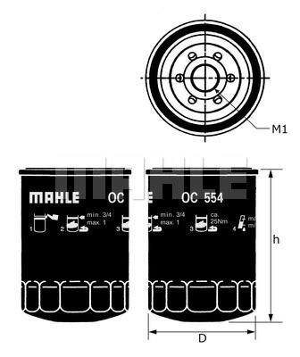 Mahle/Behr OC 554 Oil Filter OC554: Buy near me in Poland at 2407.PL - Good price!