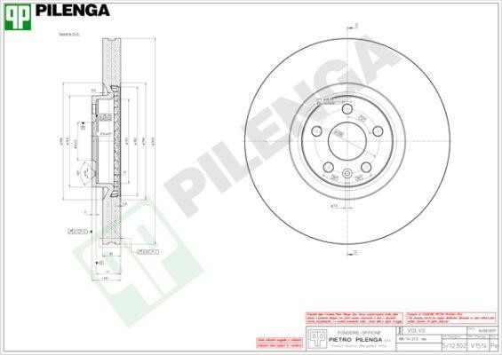 Pilenga V1514 Тормозной диск передний вентилируемый V1514: Отличная цена - Купить в Польше на 2407.PL!