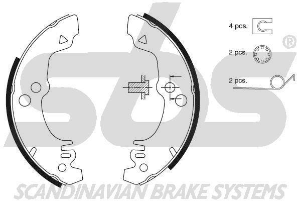 SBS 18512725282 Parking brake shoes 18512725282: Buy near me in Poland at 2407.PL - Good price!