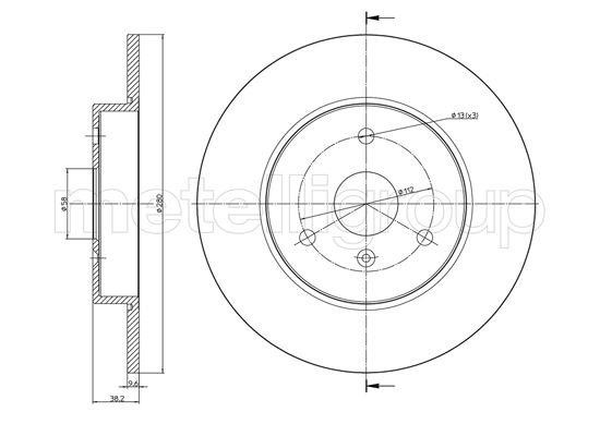 Fri.tech BD1609 Unventilated front brake disc BD1609: Buy near me in Poland at 2407.PL - Good price!