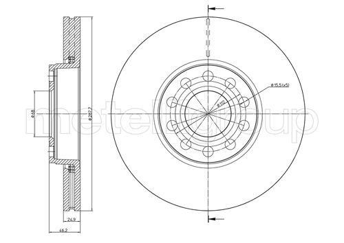 Fri.tech BD1604 Front brake disc ventilated BD1604: Buy near me in Poland at 2407.PL - Good price!