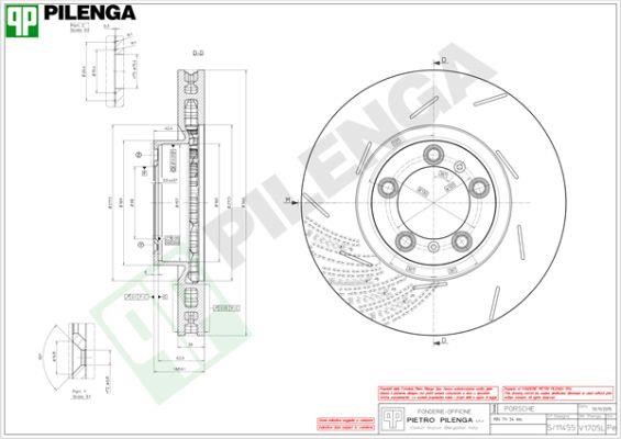 Pilenga V1705L Front brake disc ventilated V1705L: Buy near me in Poland at 2407.PL - Good price!