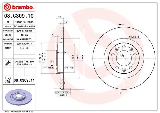 Breco BS6075 Brake disc BS6075: Buy near me in Poland at 2407.PL - Good price!