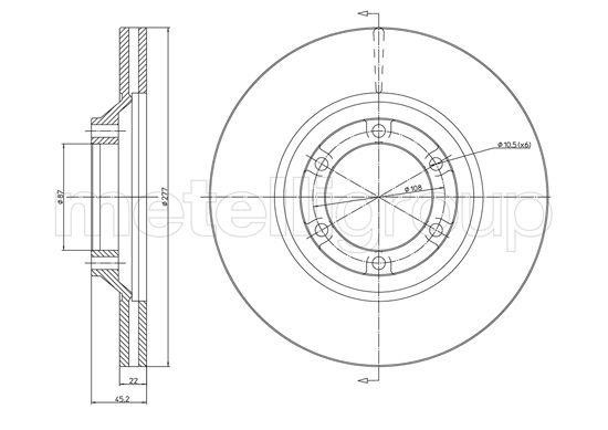 Fri.tech BD1014 Front brake disc ventilated BD1014: Buy near me in Poland at 2407.PL - Good price!