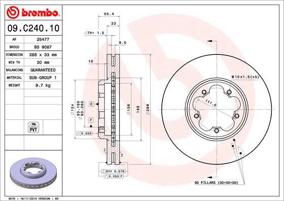Breco BS9087 Brake disc BS9087: Buy near me in Poland at 2407.PL - Good price!