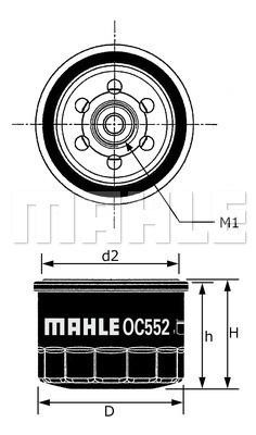 Mahle Original OC 552 Oil Filter OC552: Buy near me in Poland at 2407.PL - Good price!