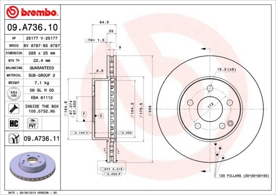 Breco BS 8787 Тормозной диск передний вентилируемый BS8787: Отличная цена - Купить в Польше на 2407.PL!