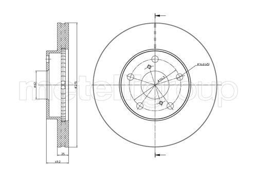 Fri.tech BD0732 Front brake disc ventilated BD0732: Buy near me in Poland at 2407.PL - Good price!