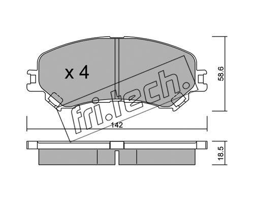Fri.tech 1111.0 Brake Pad Set, disc brake 11110: Buy near me in Poland at 2407.PL - Good price!