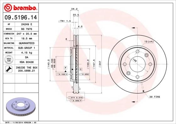 Breco BV7976 Brake disc BV7976: Buy near me in Poland at 2407.PL - Good price!