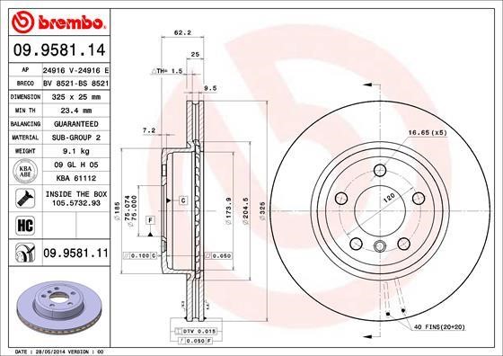 Breco BS 8521 Тормозной диск передний вентилируемый BS8521: Отличная цена - Купить в Польше на 2407.PL!