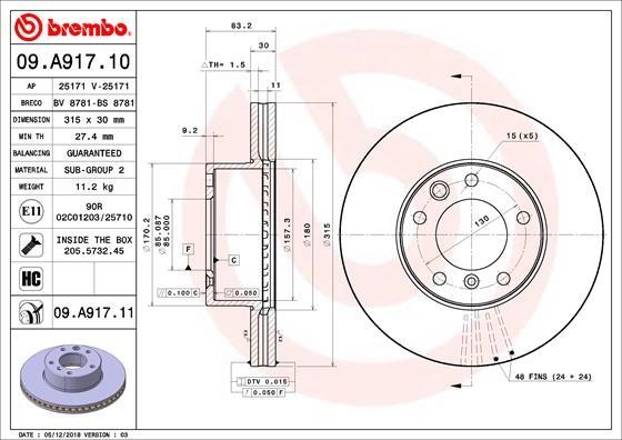 Breco BS 8781 Тормозной диск передний вентилируемый BS8781: Отличная цена - Купить в Польше на 2407.PL!