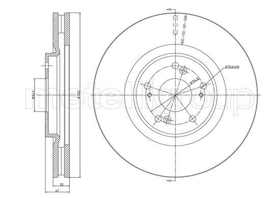 Fri.tech BD1347 Wentylowana przednia tarcza hamulcowa BD1347: Atrakcyjna cena w Polsce na 2407.PL - Zamów teraz!