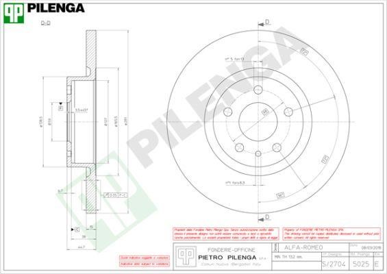 Pilenga 5025 Unbelüftete Bremsscheibe vorne 5025: Kaufen Sie zu einem guten Preis in Polen bei 2407.PL!