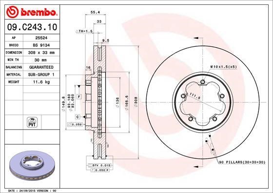 Breco BS9134 Brake disc BS9134: Buy near me in Poland at 2407.PL - Good price!