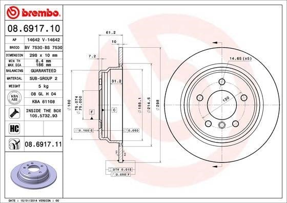 Breco BS 7530 Тормозной диск задний невентилируемый BS7530: Купить в Польше - Отличная цена на 2407.PL!