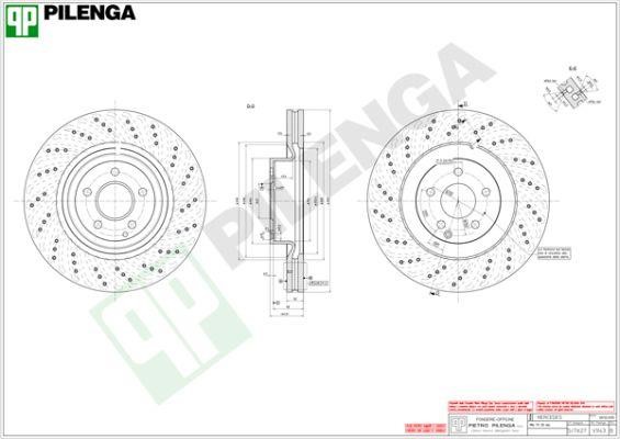Pilenga V943 Тормозной диск передний вентилируемый V943: Отличная цена - Купить в Польше на 2407.PL!