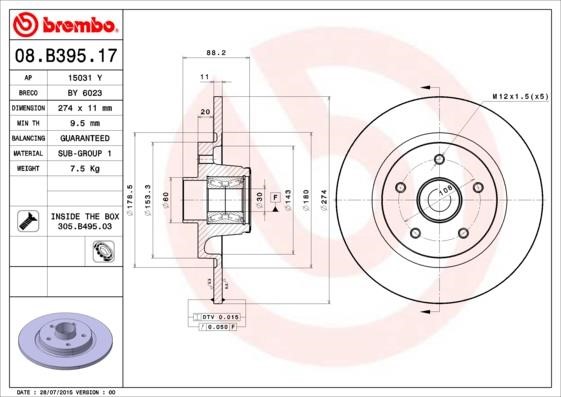 Breco BY6023 Brake disc BY6023: Buy near me in Poland at 2407.PL - Good price!