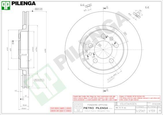 Pilenga V159 Тормозной диск передний вентилируемый V159: Отличная цена - Купить в Польше на 2407.PL!