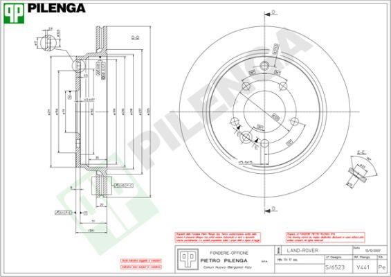 Pilenga V441 Тормозной диск задний вентилируемый V441: Отличная цена - Купить в Польше на 2407.PL!