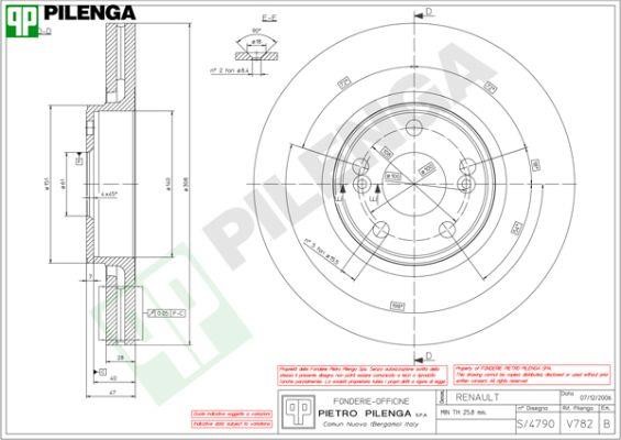 Pilenga V782 Front brake disc ventilated V782: Buy near me in Poland at 2407.PL - Good price!