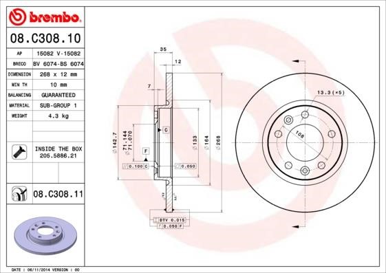 Breco BS6074 Brake disc BS6074: Buy near me in Poland at 2407.PL - Good price!