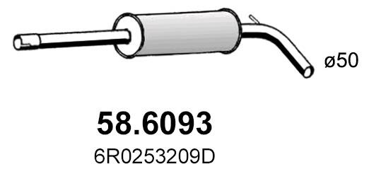 Asso 58.6093 Middle Silencer 586093: Buy near me in Poland at 2407.PL - Good price!