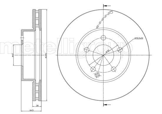 Fri.tech BD1234 Front brake disc ventilated BD1234: Buy near me in Poland at 2407.PL - Good price!