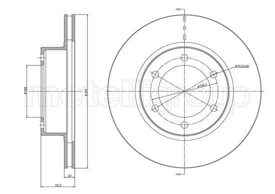 Fri.tech BD0427 Front brake disc ventilated BD0427: Buy near me in Poland at 2407.PL - Good price!