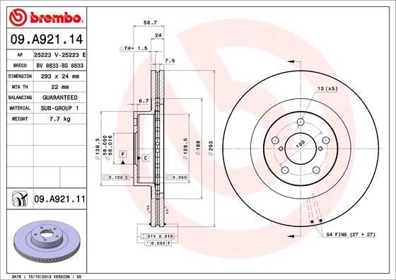Breco BS 8833 Тормозной диск передний вентилируемый BS8833: Отличная цена - Купить в Польше на 2407.PL!