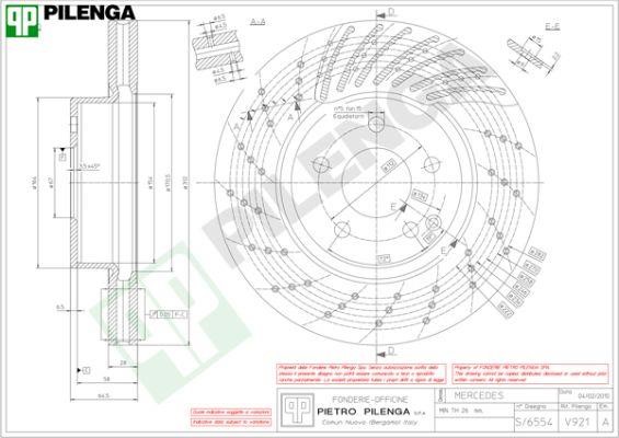 Pilenga V921 Тормозной диск передний вентилируемый V921: Отличная цена - Купить в Польше на 2407.PL!