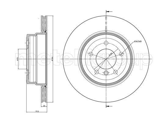 Fri.tech BD1615 Rear ventilated brake disc BD1615: Buy near me in Poland at 2407.PL - Good price!