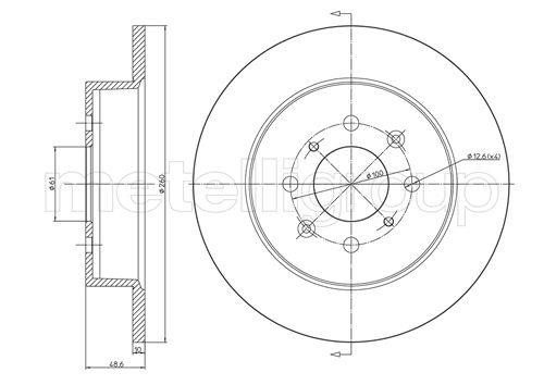 Fri.tech BD1107 Bremsscheibe hinten, unbelüftet BD1107: Kaufen Sie zu einem guten Preis in Polen bei 2407.PL!