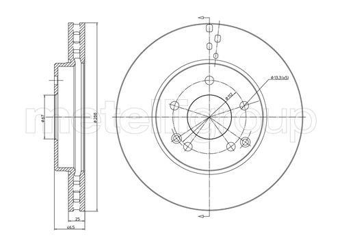 Fri.tech BD0827 Front brake disc ventilated BD0827: Buy near me in Poland at 2407.PL - Good price!