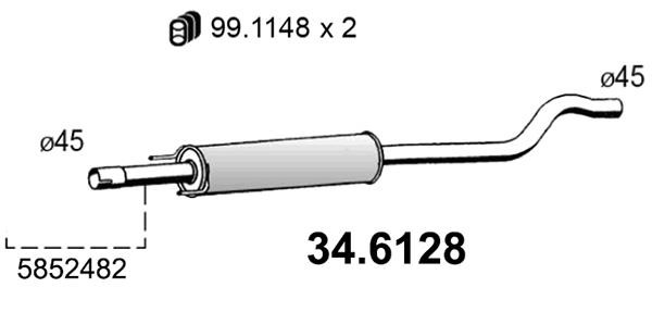 Asso 34.6128 Shock absorber 346128: Buy near me in Poland at 2407.PL - Good price!