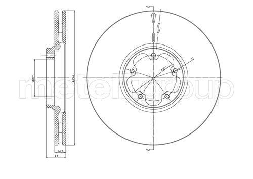 Fri.tech BD0810 Front brake disc ventilated BD0810: Buy near me in Poland at 2407.PL - Good price!