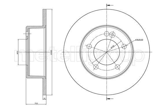 Fri.tech BD1477 Rear brake disc, non-ventilated BD1477: Buy near me in Poland at 2407.PL - Good price!