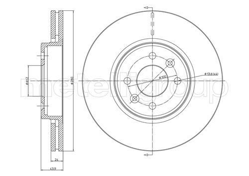 Fri.tech BD0540 Front brake disc ventilated BD0540: Buy near me in Poland at 2407.PL - Good price!