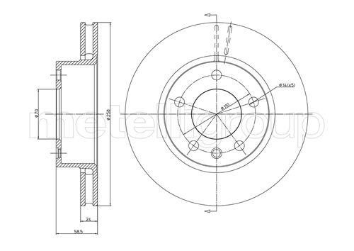 Fri.tech BD0252 Front brake disc ventilated BD0252: Buy near me in Poland at 2407.PL - Good price!