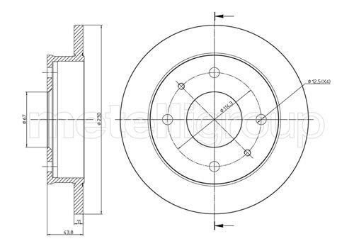 Fri.tech BD0203 Unventilated front brake disc BD0203: Buy near me in Poland at 2407.PL - Good price!