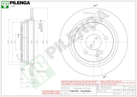 Pilenga 5901 Тормозной диск задний невентилируемый 5901: Отличная цена - Купить в Польше на 2407.PL!
