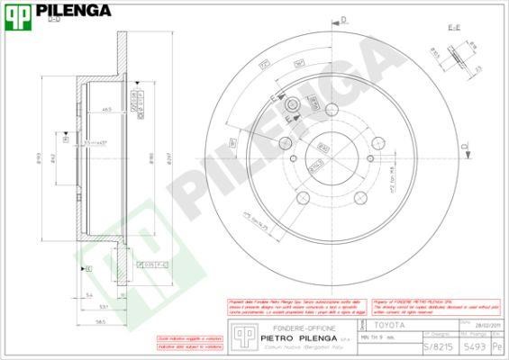 Pilenga 5493 Диск гальмівний задній невентильований 5493: Купити у Польщі - Добра ціна на 2407.PL!